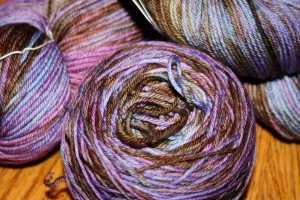 Madelinetosh DK - Cathedral Colourway.  A new sweater I think