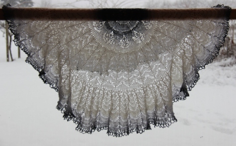 Shetland Lace Circular Shawl - knit by Anne Williams