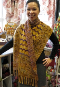 Emily looking gorgeous in the Brioche Wrap!