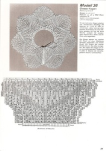 A vintage collar pattern - chart symbols are unknown.