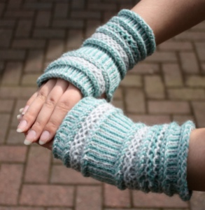 Twined mittens - two colours and wonderful textures.