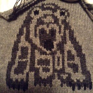 Spirit Bear - first of three designs for the Cowichan Style sweater class.